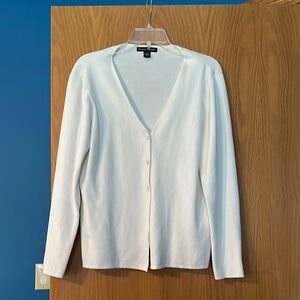 Designers Originals White Knit Button Down Sweater